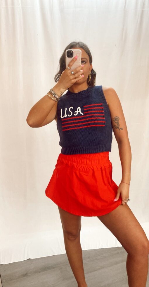 Navy USA Knit Tank Top