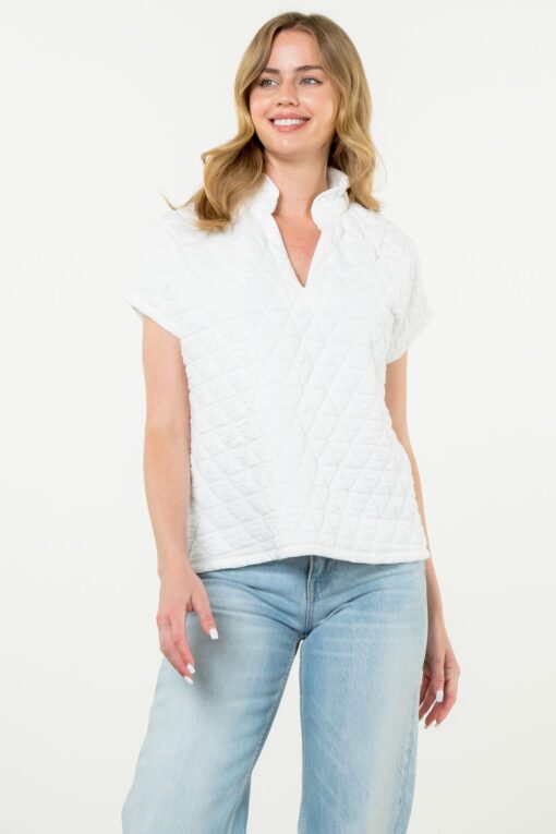 THML-TOP S/S TEXTURED-WHITE - Image 2