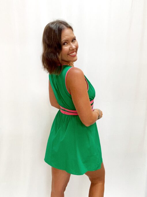 Vacation Mode Kelly Green & Pink Dress - Image 6