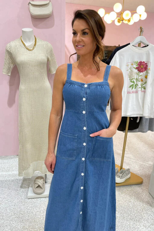 Margarette Denim Midi Dress - Image 10