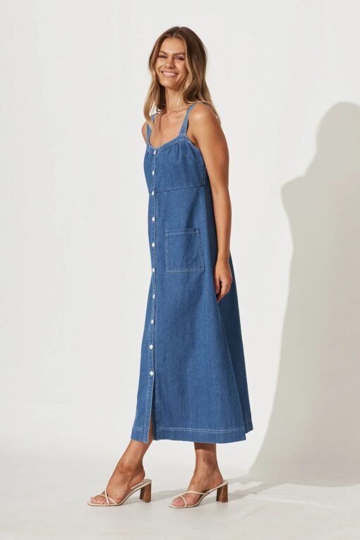 Margarette Denim Midi Dress - Image 2