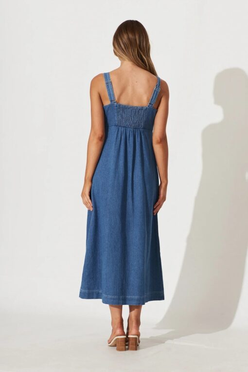 Margarette Denim Midi Dress - Image 4