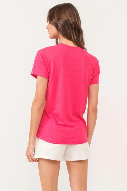 ANOTHER LOVE-TOP-ASHTON S/S V-NECK HIBISCUS - Image 3