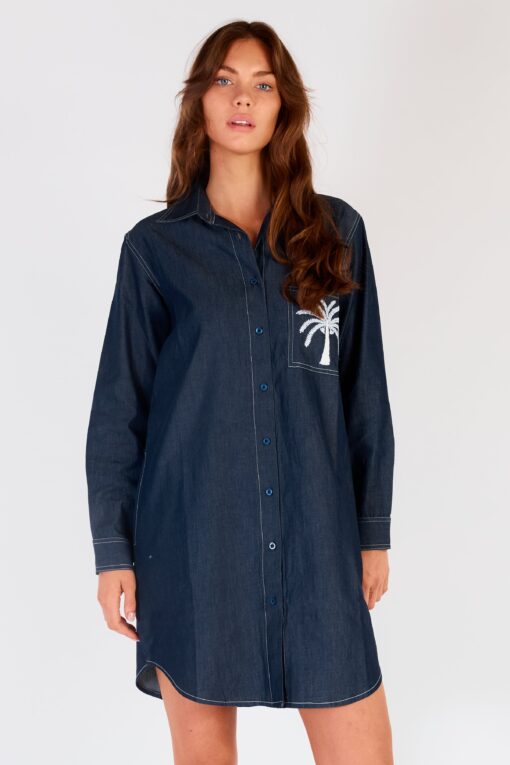 Marseille Denim Shirtdress - Image 2