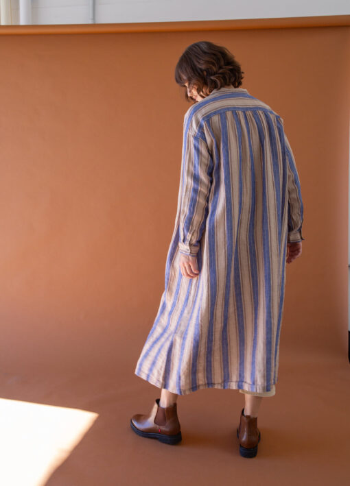 Ichi Antiquités Linen Stripes Shirt Dress - Image 5