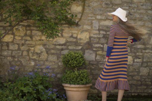 Striped Midi Flaired Dress