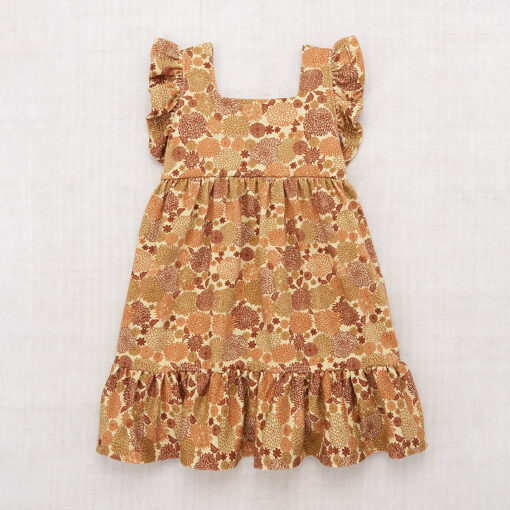 Pima Cotton Ruffle Sleeve Dress - Acorn Chrysanthemum - Image 2