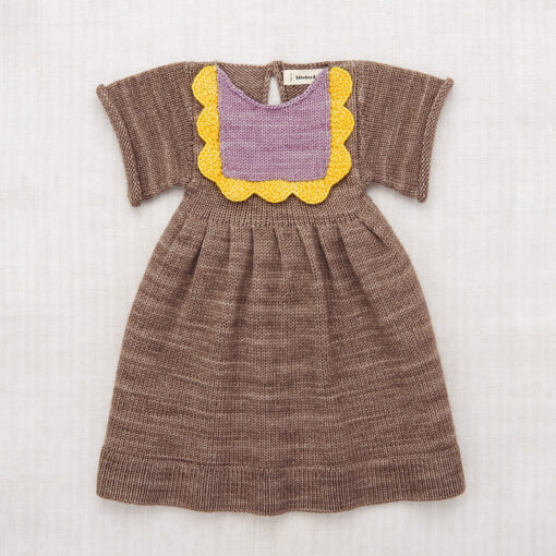 Merino Wool Scallop Bib Dress - Brut - Image 2