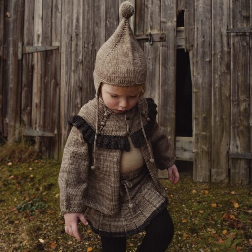 Baby & Kids Hand Knit Merino Wool Skating Pond Skirt - Brut/Bark - Image 3