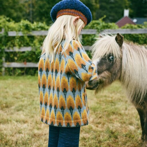 Boiled Alpaca/Merino Wool Coat - Yonder Feather Jacquard - Image 4