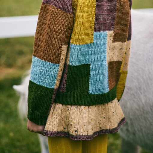 Hand Knit Merino Wool Skating Pond Skirt - Camel Confetti - Image 2