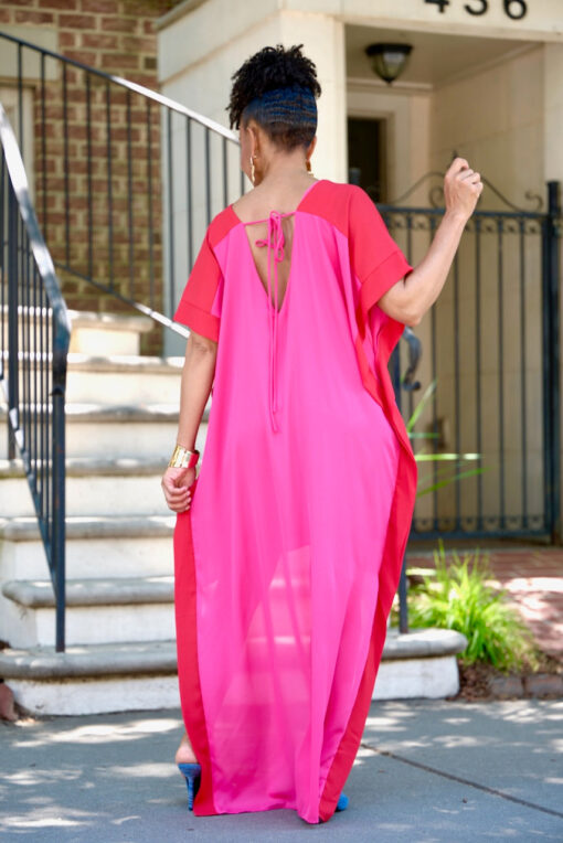 Color Block Hi Low Kaftan Dress -FINAL SALE - Image 4