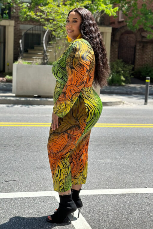 Curvy Ombre Swirl 1 Shoulder Dress -FINAL SALE - Image 4