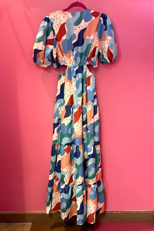 Abstract Side Cut Out Maxi-Blue -FINAL SALE - Image 2