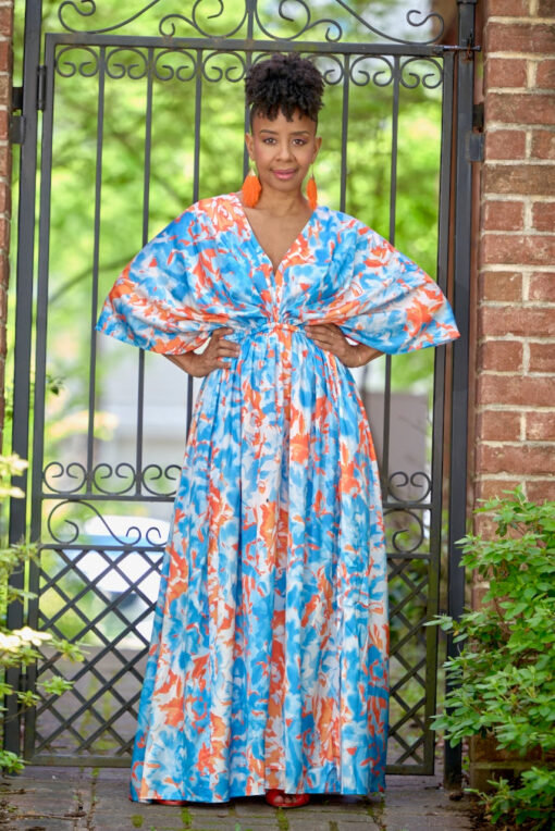 Fire & Ice Deep V Kimono Maxi Dress -FINAL SALE - Image 2