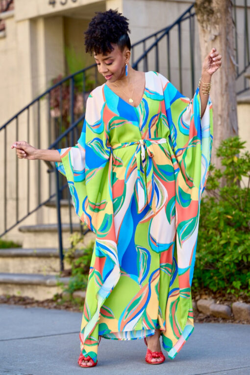 Floral Belted Kaftan Dress -FINAL SALE - Image 2