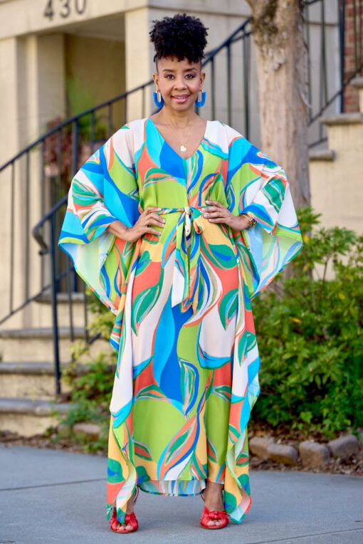 Floral Belted Kaftan Dress -FINAL SALE