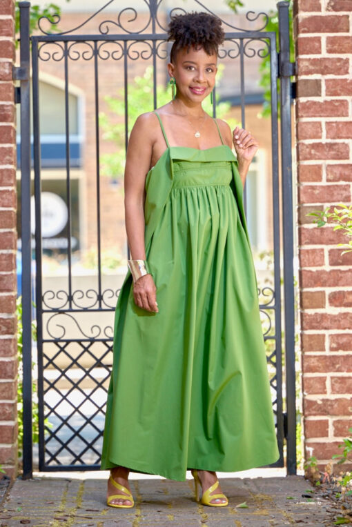 Open Back Midi Dress -Green -FINAL SALE - Image 2