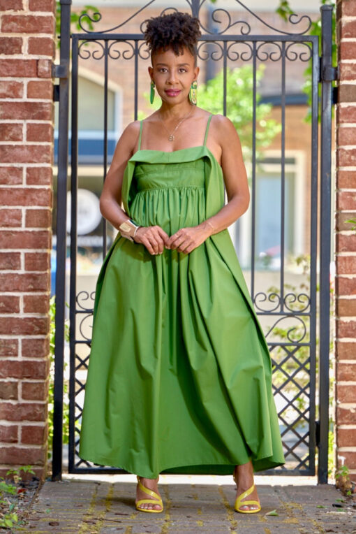 Open Back Midi Dress -Green -FINAL SALE - Image 5