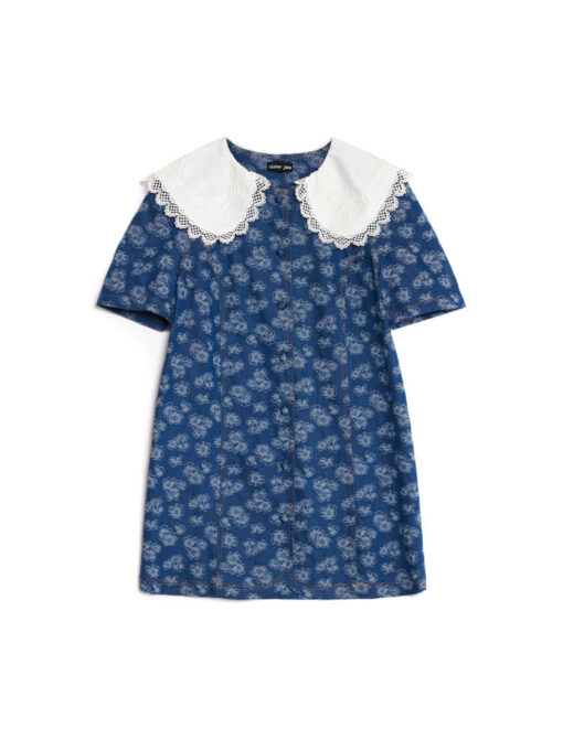 Wildflower Denim Mini Dress - Image 7