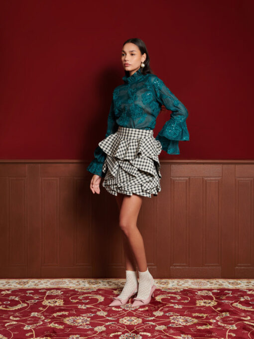 DREAM Thelma Check Ruffle Skirt - Image 4