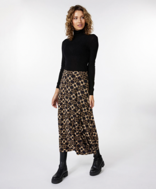 Esqualo-Chain Print Long Skirt - Image 2