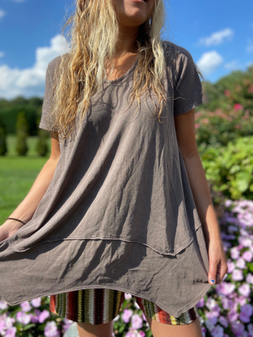 Mineral Wash Top in Taupe - Image 3