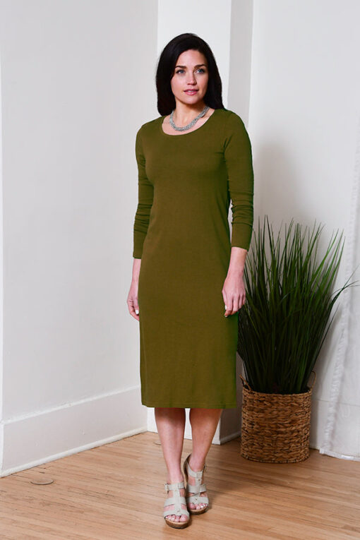 knit long sleeve dress - Image 2