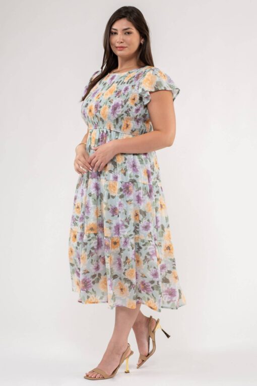 Aster Floral Midi Dress - Image 3