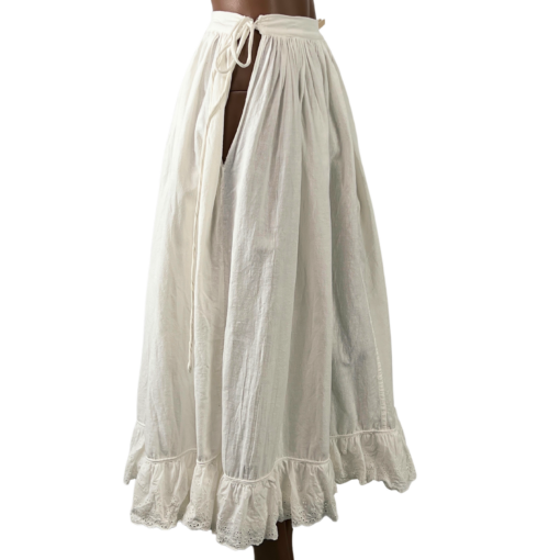 Antique Cotton Eyelet Petticoat Skirt XL 1800s to 1910s Victorian Edwardian Vintage VFG - Image 4