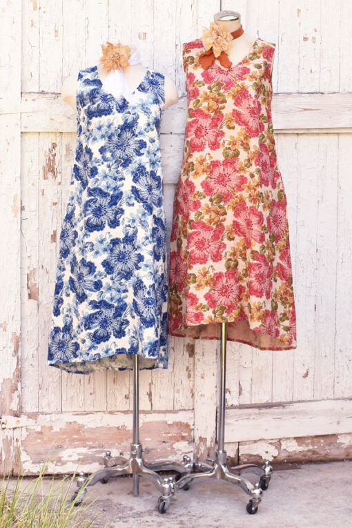 floral linen trapeze dress - Image 3