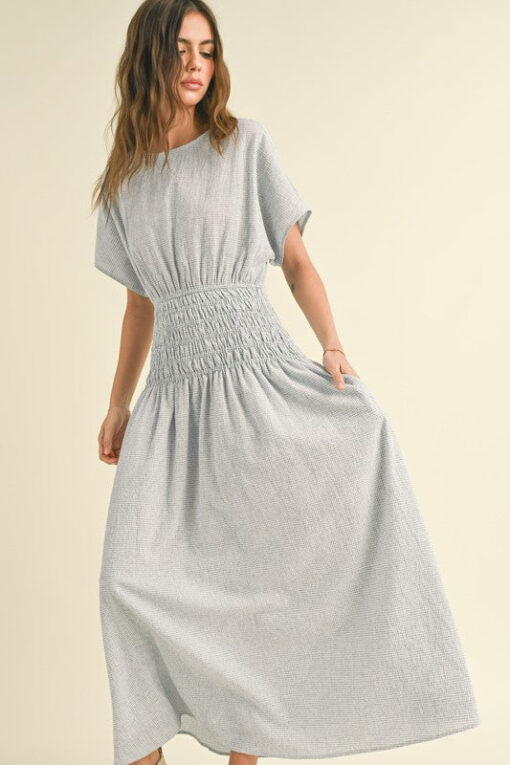 Blue Smocked Waist Maxi - Image 4