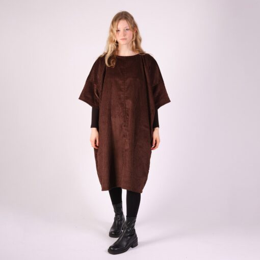 Women's Cotton Edie Dress - Chocolate Cord - Image 2