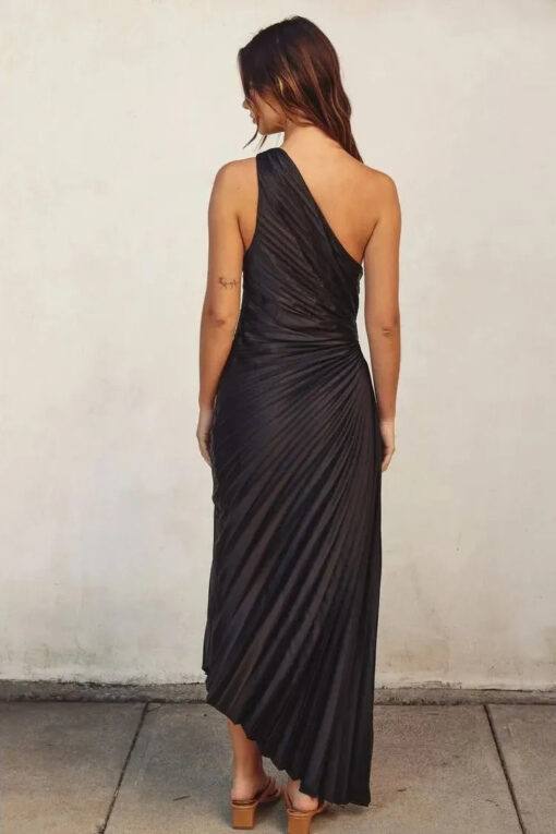 Olympia Black Pleated Maxi - Image 3