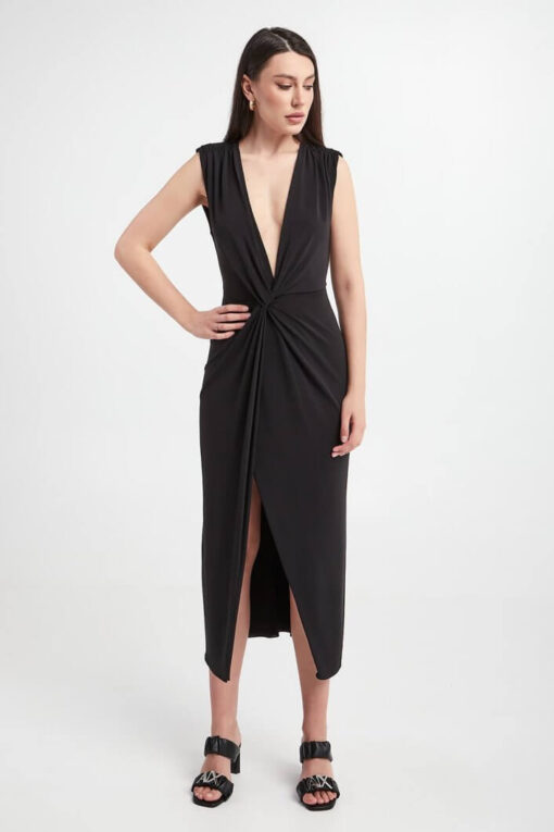 Knot-detail V-neck dress - Image 3