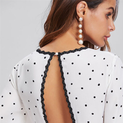 Scalloped Flare Polka Dot Summer Dress - Image 3