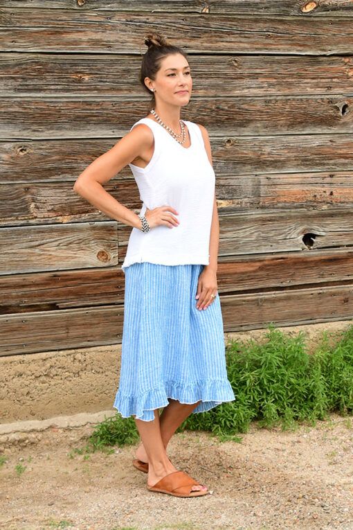 linen ruffle skirt - Image 3