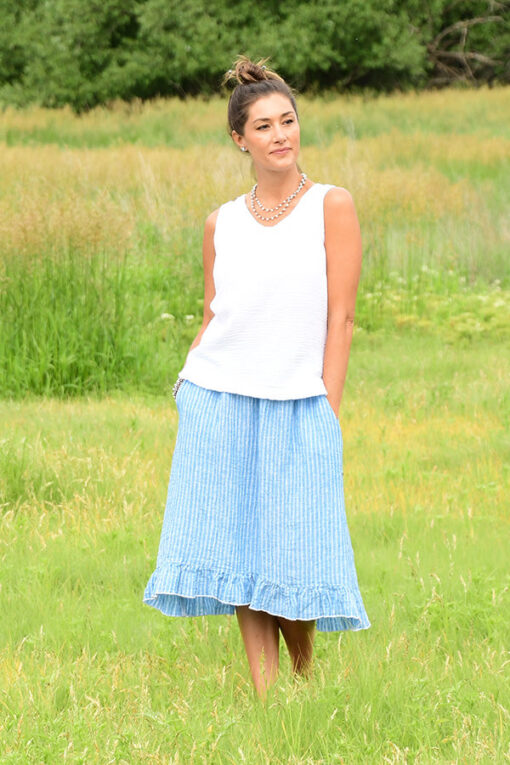 linen ruffle skirt - Image 2