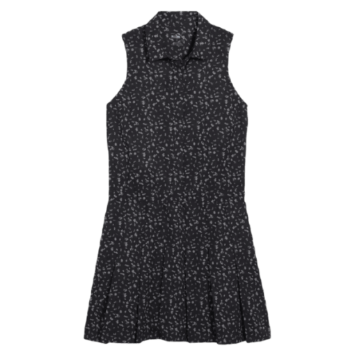 Puma Ladies Leopard Pleated Golf Dress - Black