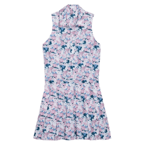 Puma Ladies Bloom Pleated Golf Dress - Pink/Blue/White